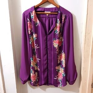 Modcloth purple floral top